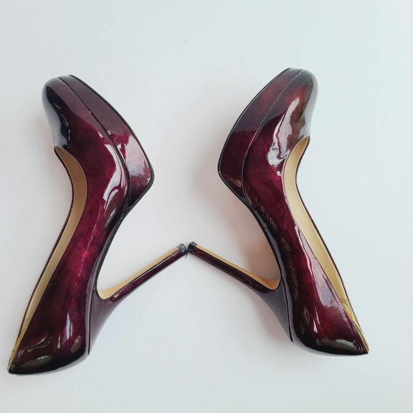 Joan & David Patent Leather Burgundy Platform Pumps Size‎ 7.5 - Picture 6 of 12